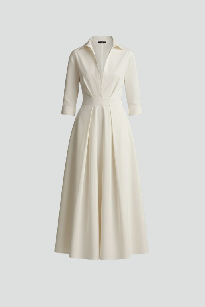 Dress : Women's Midi Dress with Defined Waist in van Vandaliamo