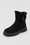 Damen Schwarze Wasserdichte Isolierte Schneestiefel für den Winter