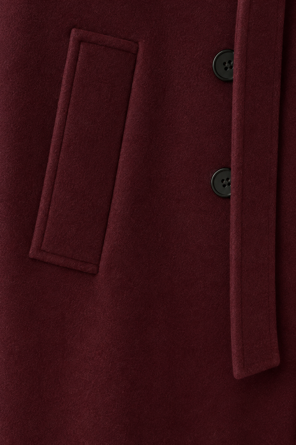 Women's Burgundy Wool Blend Long Trench Coat with Belt & Pockets