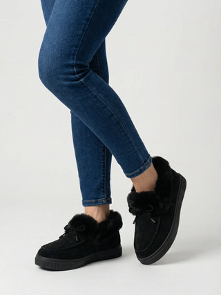 Women's Cozy All-Weather Black Winter Snow Boots