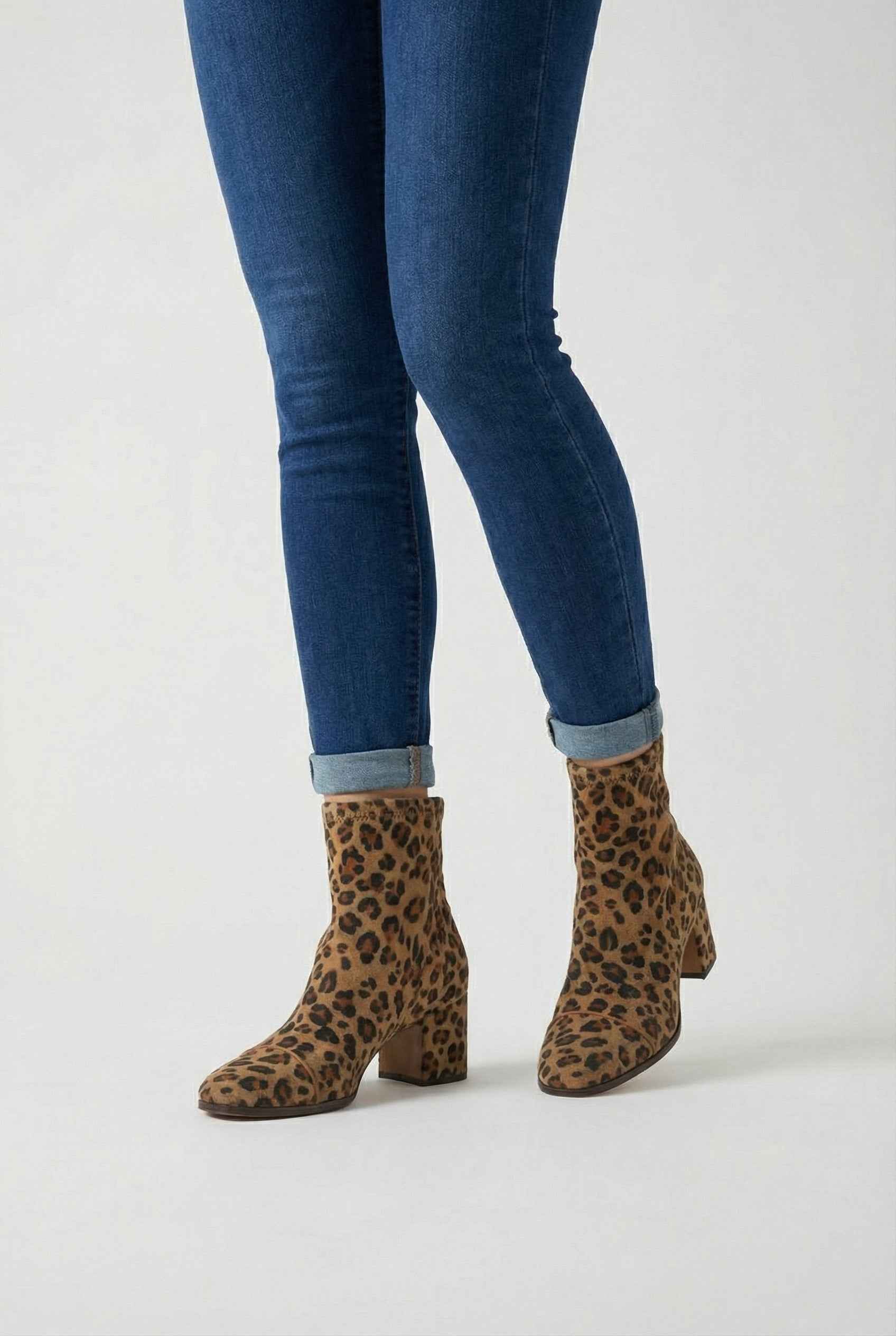 Women's Boots : Women's Leopard Print Boots with Retro Heeled Finish in van Vanda Liamo