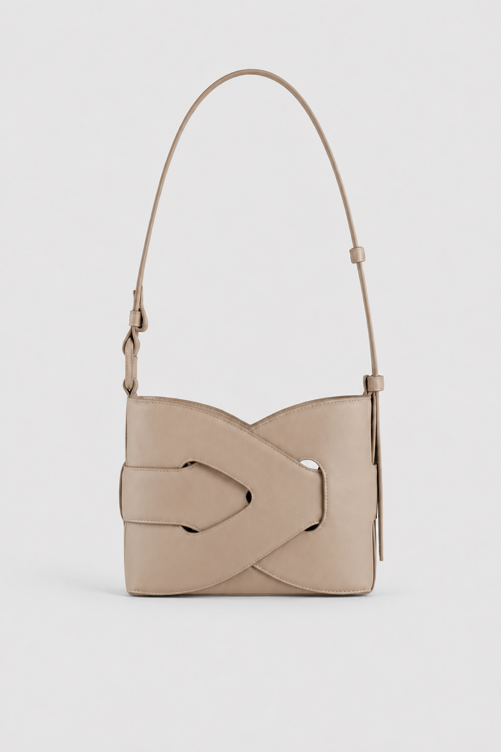 Bags : Devon | Women's minimalist elegant stylish classic shoulder bag in Bei van Vandaliamo