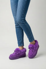 Botas de nieve de invierno moradas para mujer