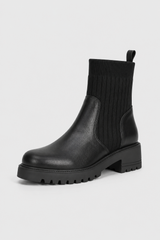 Women’s Sock Chelsea Lug Sole Ankle Boots