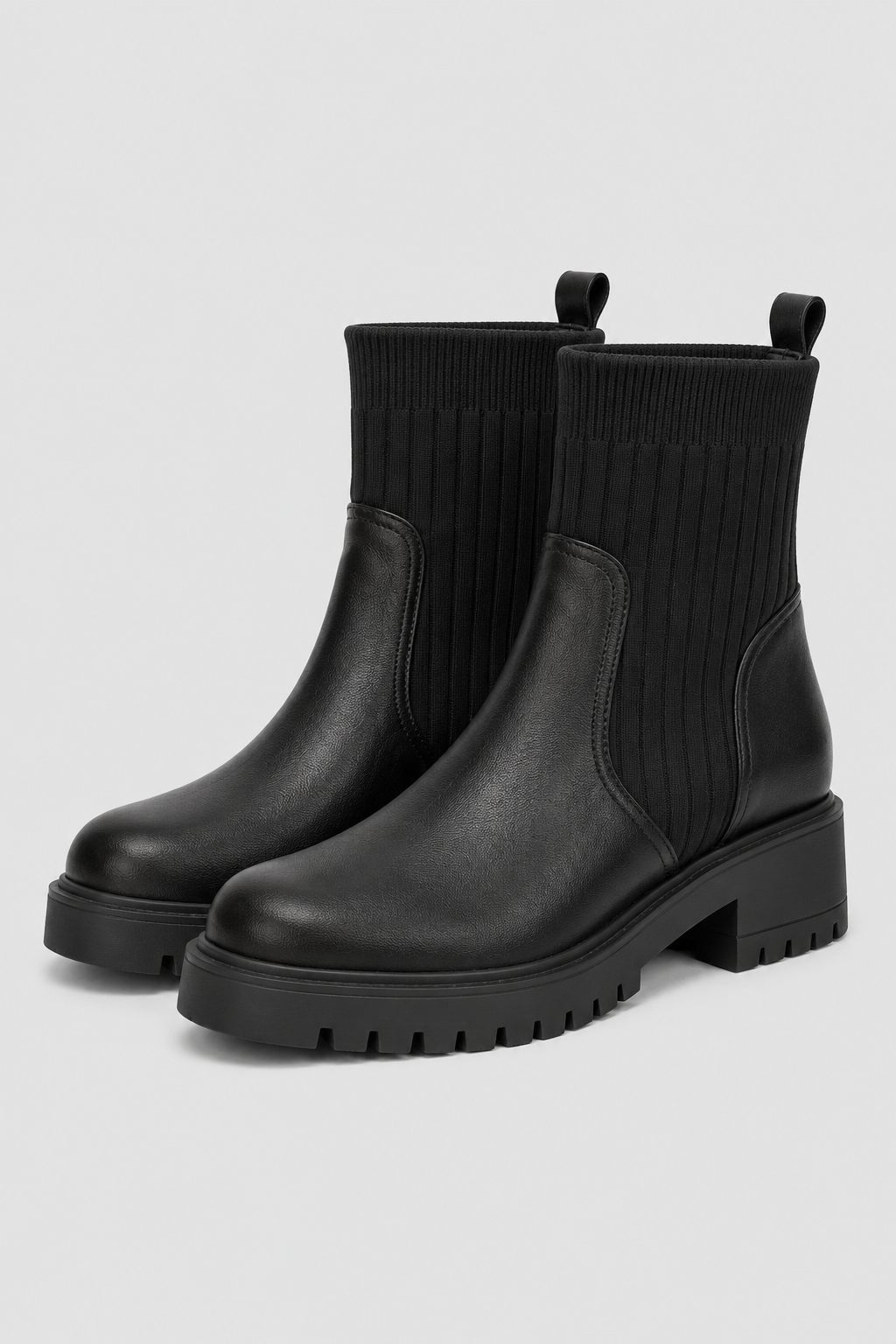 Women’s Sock Chelsea Lug Sole Ankle Boots