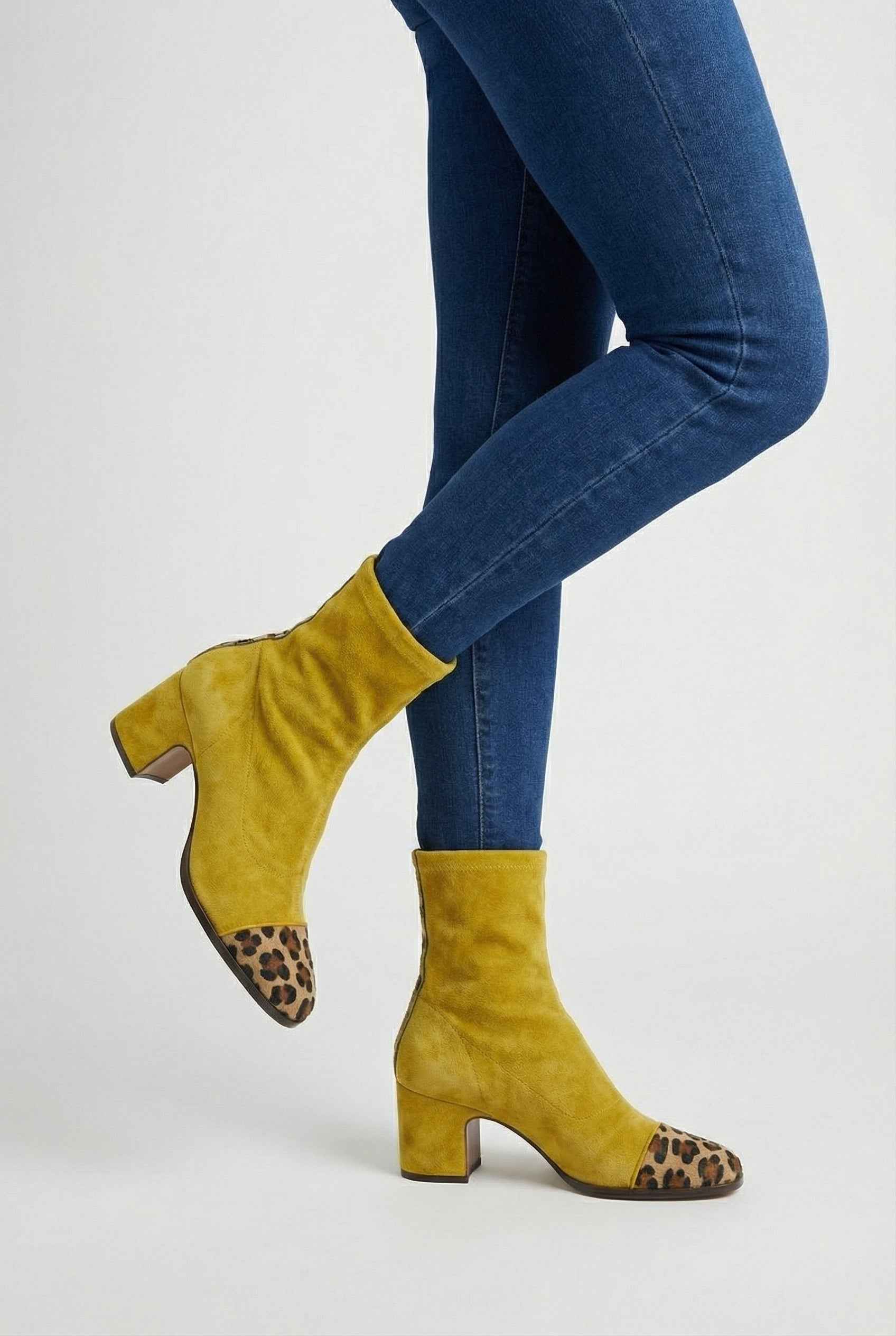 Women's Boots : Women's Yellow Mid-Calf Fashion Boots in van Vanda Liamo