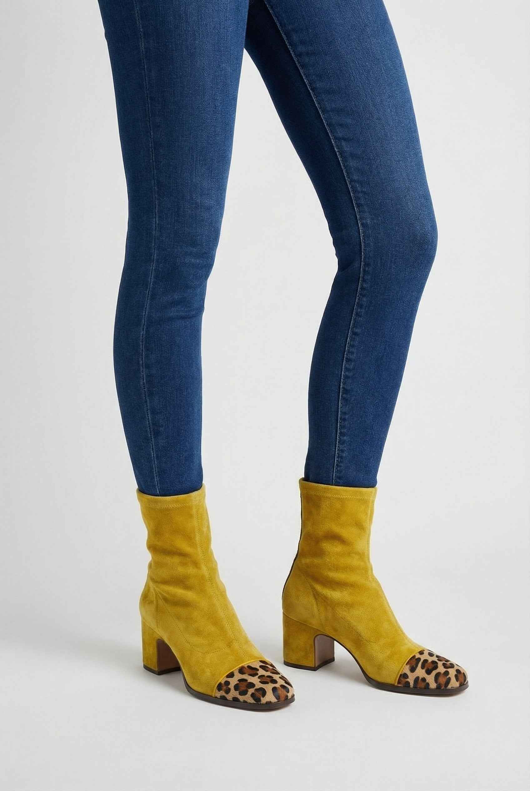 Women's Boots : Women's Yellow Mid-Calf Fashion Boots in van Vanda Liamo