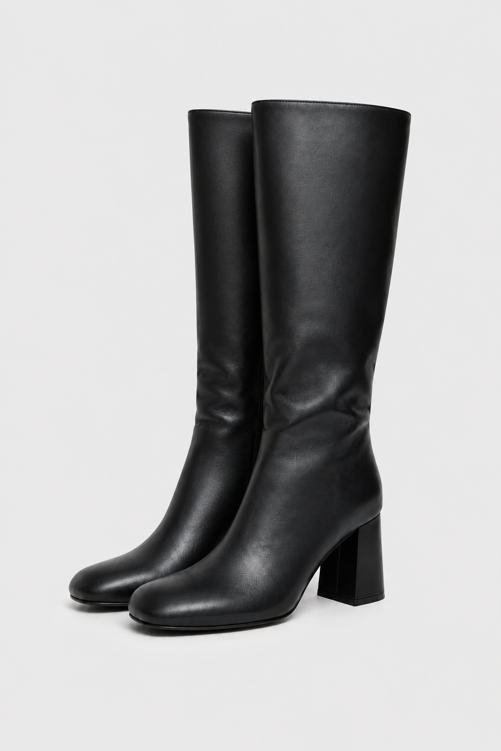 Women’s Black Retro Knee-High Block Heel Boots