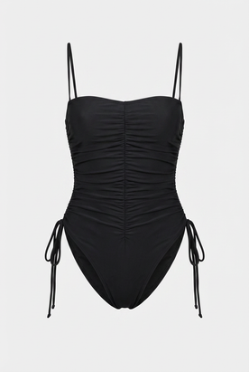 Women's Swimwear : Women's Black One-Piece Swimsuit - Quick Dry Fabric, Adjustable Straps for Beach/Pool in Black van Vanda Liamo