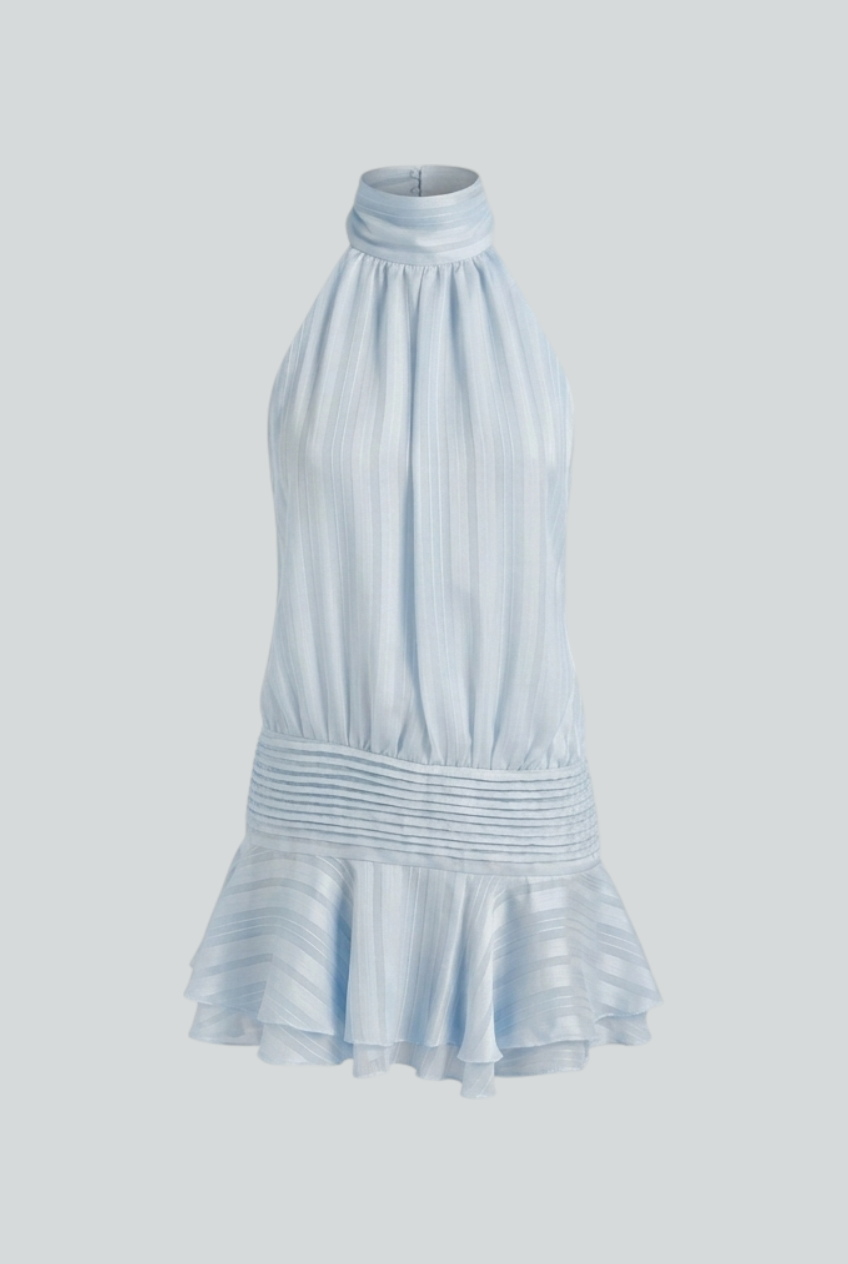 Women's Dresses : Women’s Chic Blue Mini Summer Dress – Flattering Fit for Effortless Day Looks in Blue van Vanda Liamo