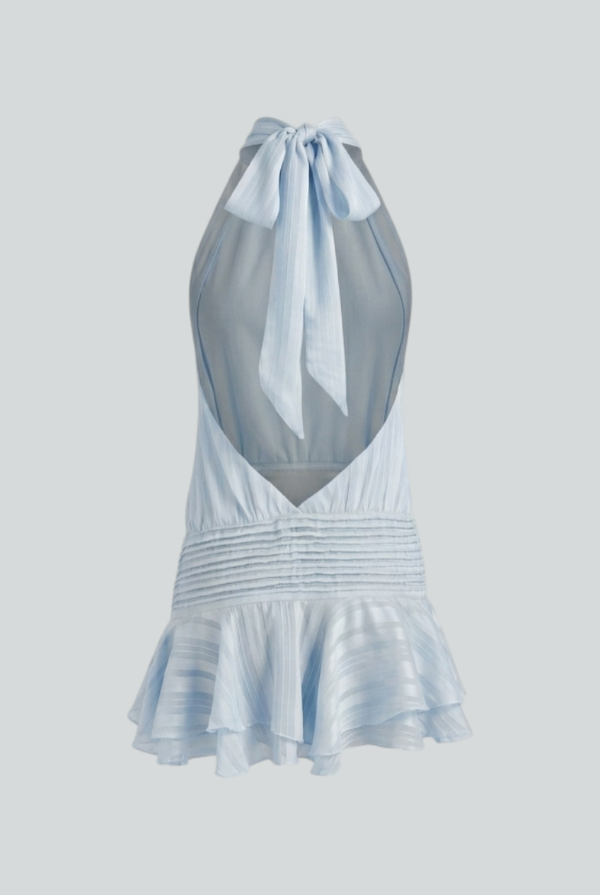 Women's Dresses : Women’s Chic Blue Mini Summer Dress – Flattering Fit for Effortless Day Looks in van Vanda Liamo