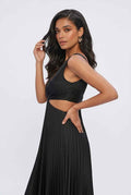 Women’s Classic Black Pleated Dress – Timeless Elegance in Motion