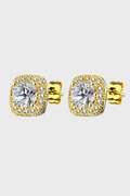 Women’s Classic Cushion Halo Stud Earrings – Lightweight & Timeless Shine