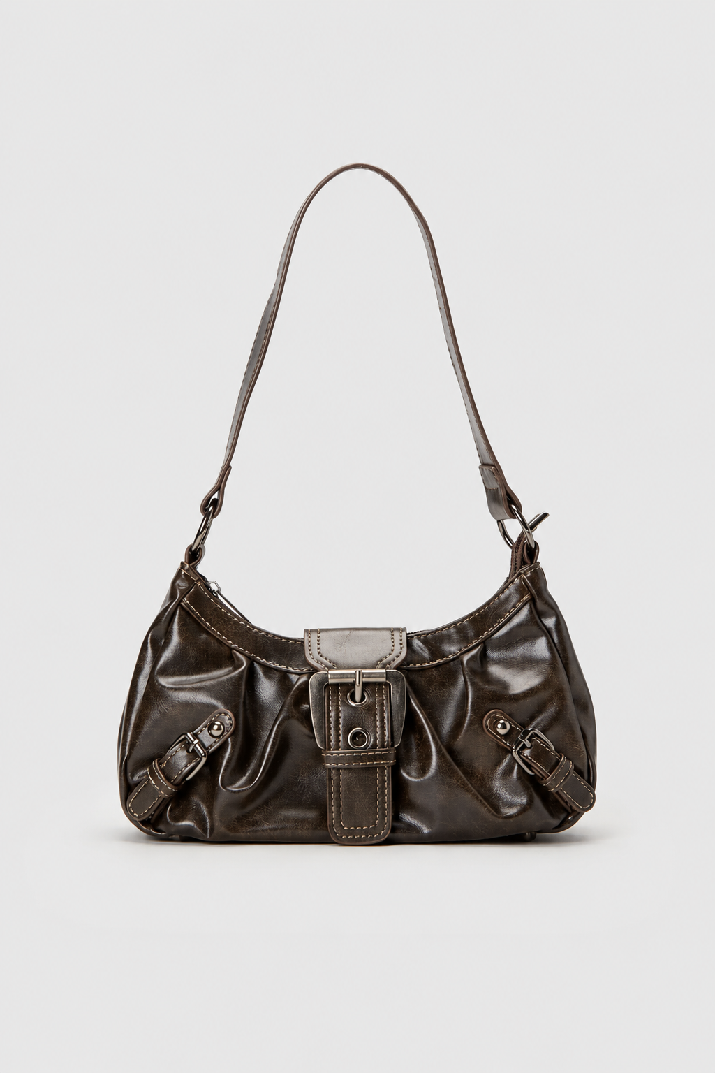 Schoudertas : Women's Crossbody Bag with Adjustable Strap & Spacious Interior in Brown van Vandaliamo