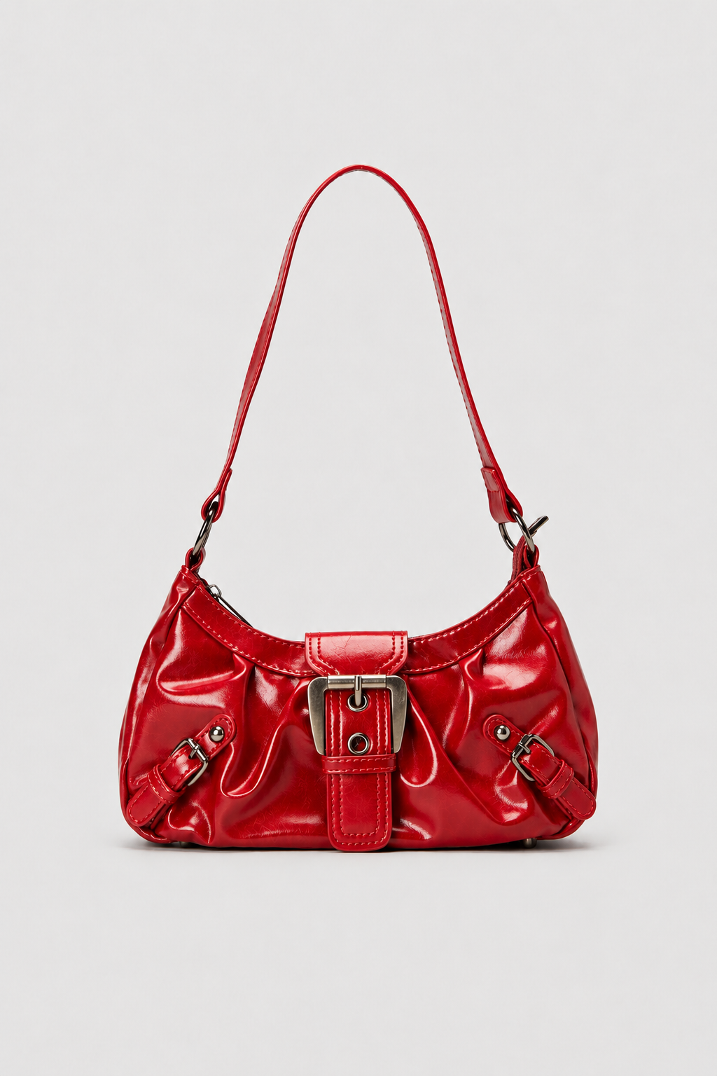 Schoudertas : Women's Crossbody Bag with Adjustable Strap & Spacious Interior in Red van Vandaliamo