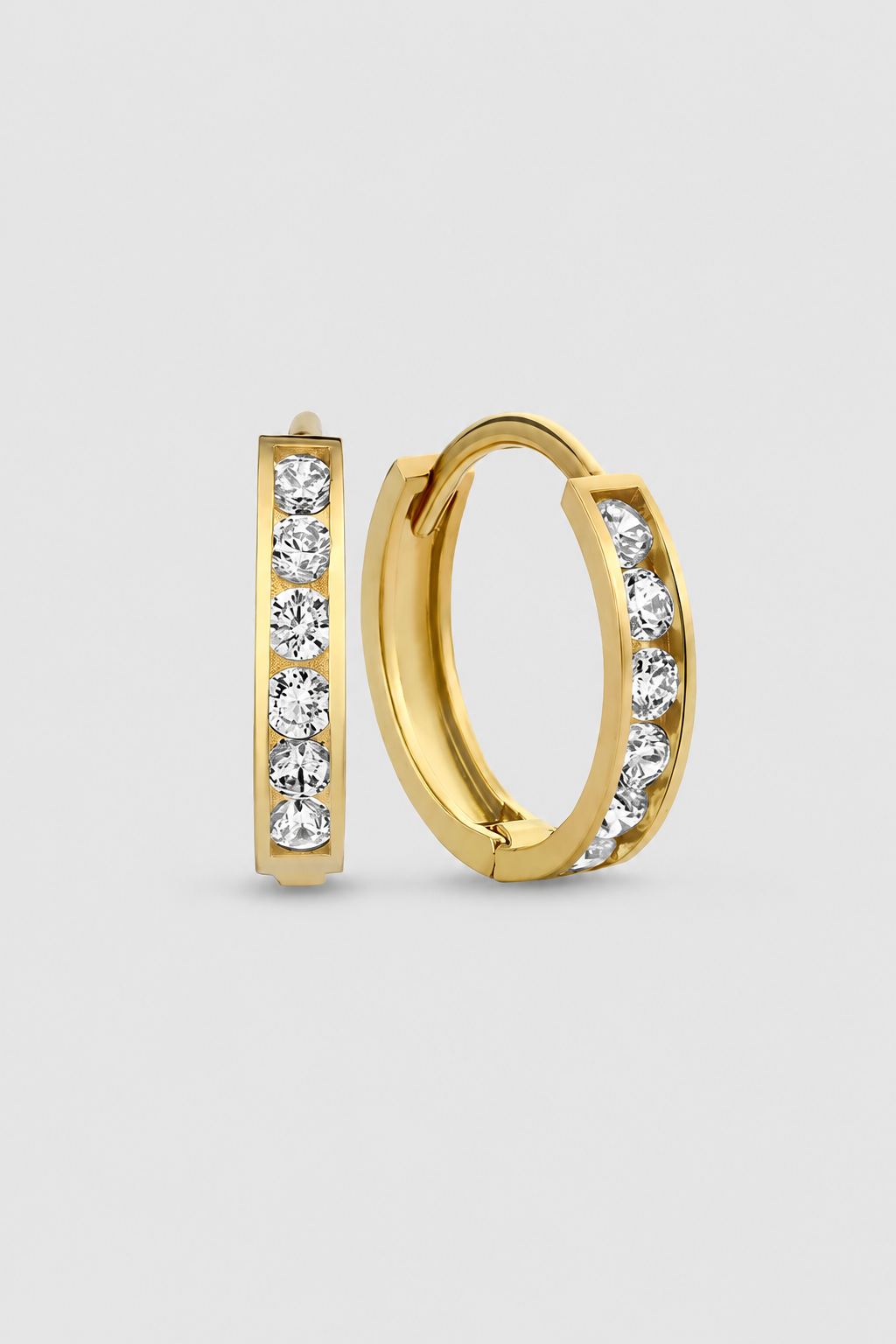 Women’s Crystal Huggie Hoop & Stud Earring Set – Lightweight Daily Sparkle