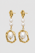 Women’s Gold Baroque Pearl Earrings – Sculptural & Effortlessly Chic