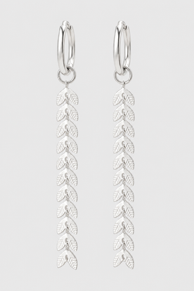 women's earrings : Women’s Gold Fishtail Dangle Earrings – Lightweight & Effortlessly Chic in Silver van Vandaliamo