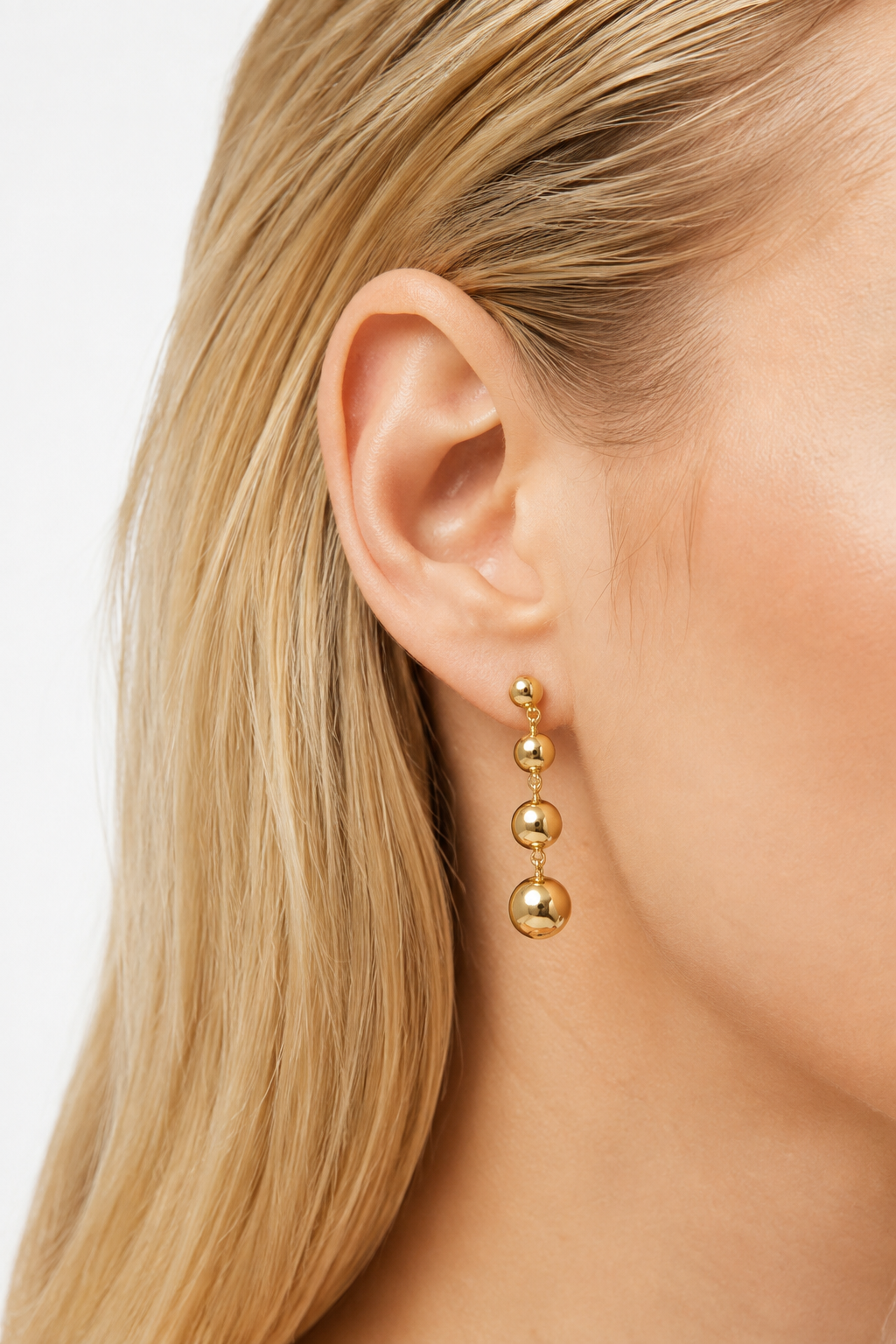 Women’s Gold Sphere Drop Earrings – Subtle Sparkle & Modern Style