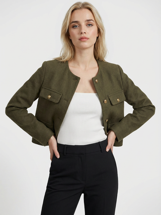 Women's Olive Green Winter Short Jacket