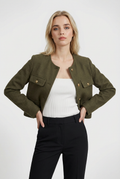 Women's Olive Green Winter Short Jacket
