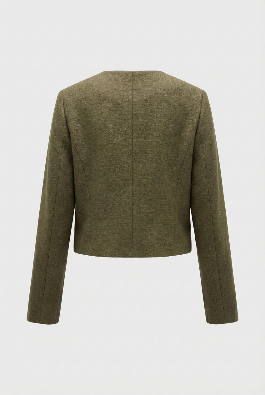 Jacket : Women's Olive Green Winter Short Jacket in van Vanda Liamo