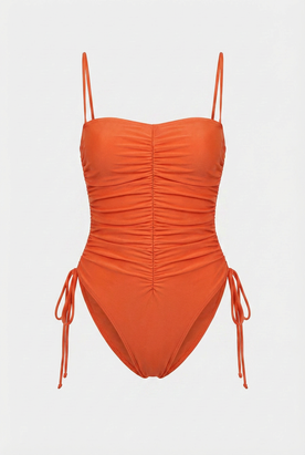 Women's Swimwear : Swimsuit: Women's Orange Quick Dry UV Protection One-Piece for Swimming in Orange van Vanda Liamo