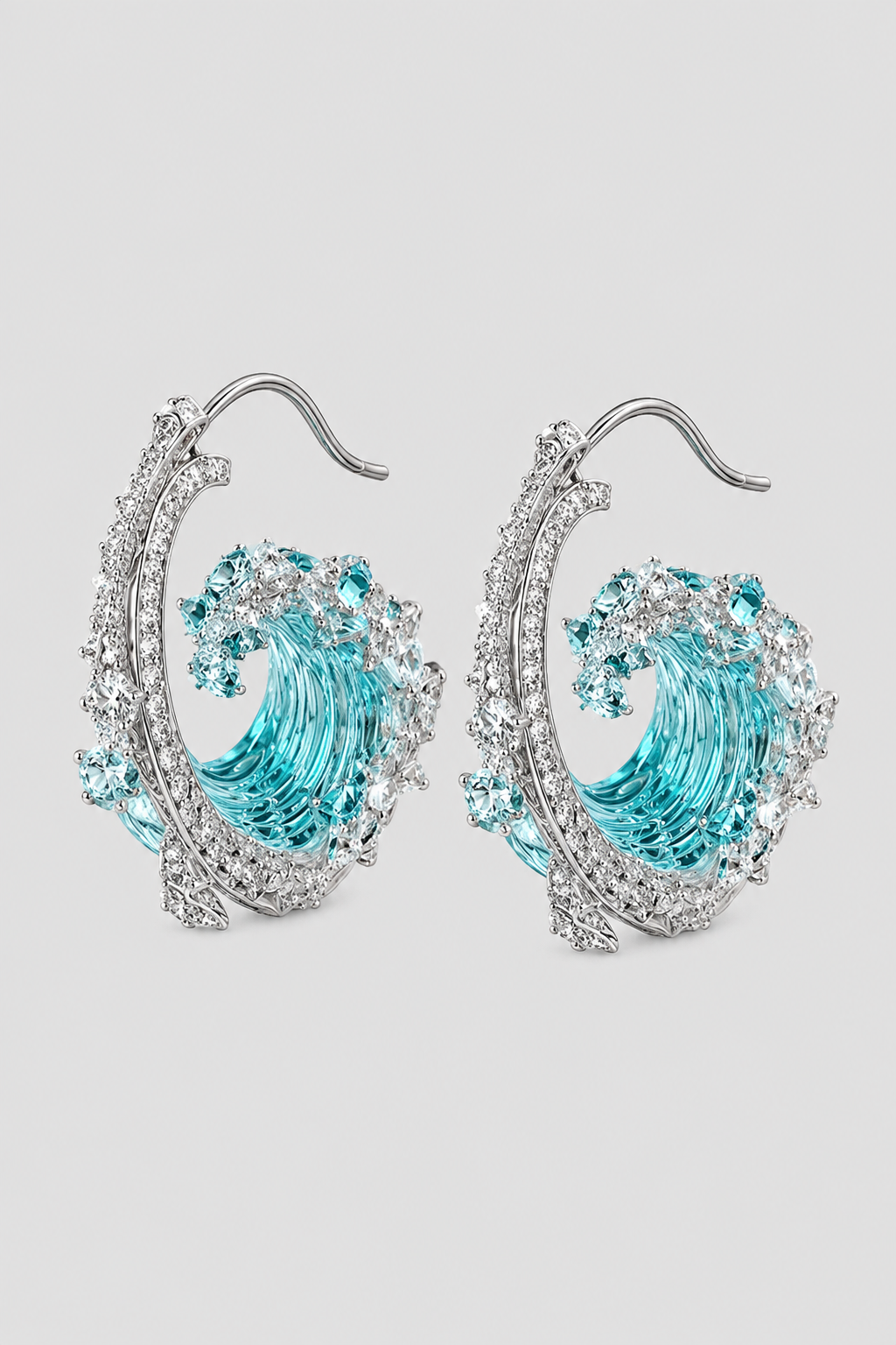 Earrings : Ocean's Promise Earrings - Elegant Jewelry in Ocean-Inspired Style in Silver van Vandaliamo