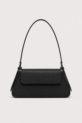 Schoudertas : Women's Small Vegan Leather Shoulder Bag - Chic Crossbody Purse in Black van Vandaliamo