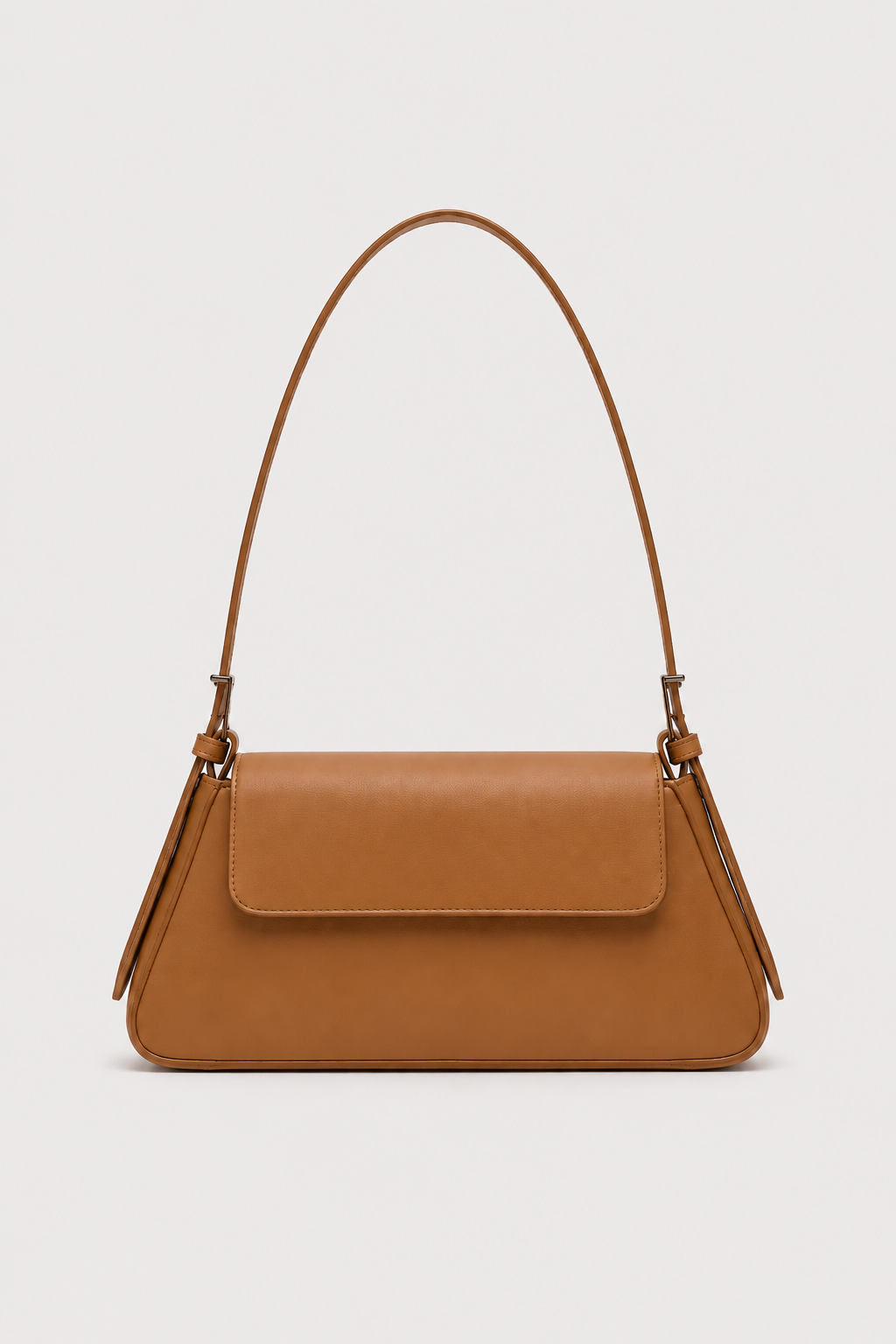 Schoudertas : Women's Small Vegan Leather Shoulder Bag - Chic Crossbody Purse in Caramel Orange van Vandaliamo
