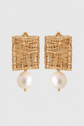 Woven Wire Pearl Earrings – Lightweight Statement Jewelry