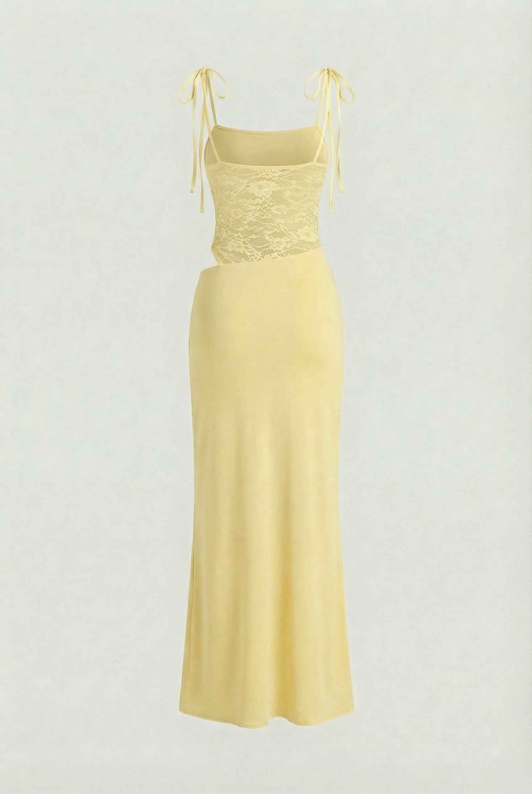 Women's Dresses : Women's Yellow Lace Maxi Dress - Elegant Floral Design in van Vanda Liamo