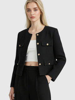 Women's Black Winter Short Jacket