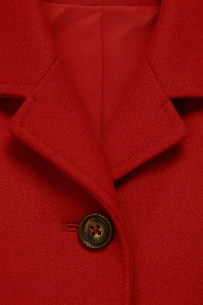 Coat : Mid-Length Red Winter Coat in van Vanda Liamo