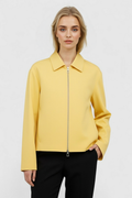 Women's Yellow Lightweight Bomber Jacket - Casual Zip-Up Style