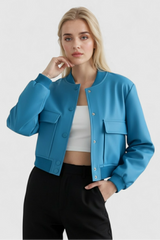 Dames blauw bomberjack