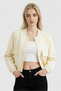 Women's Bomber Jacket - Milk White