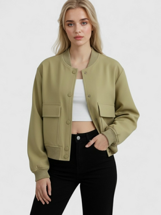 Women's Bomber Jacket - Olive Green