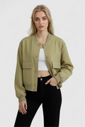 Women's Bomber Jacket - Olive Green