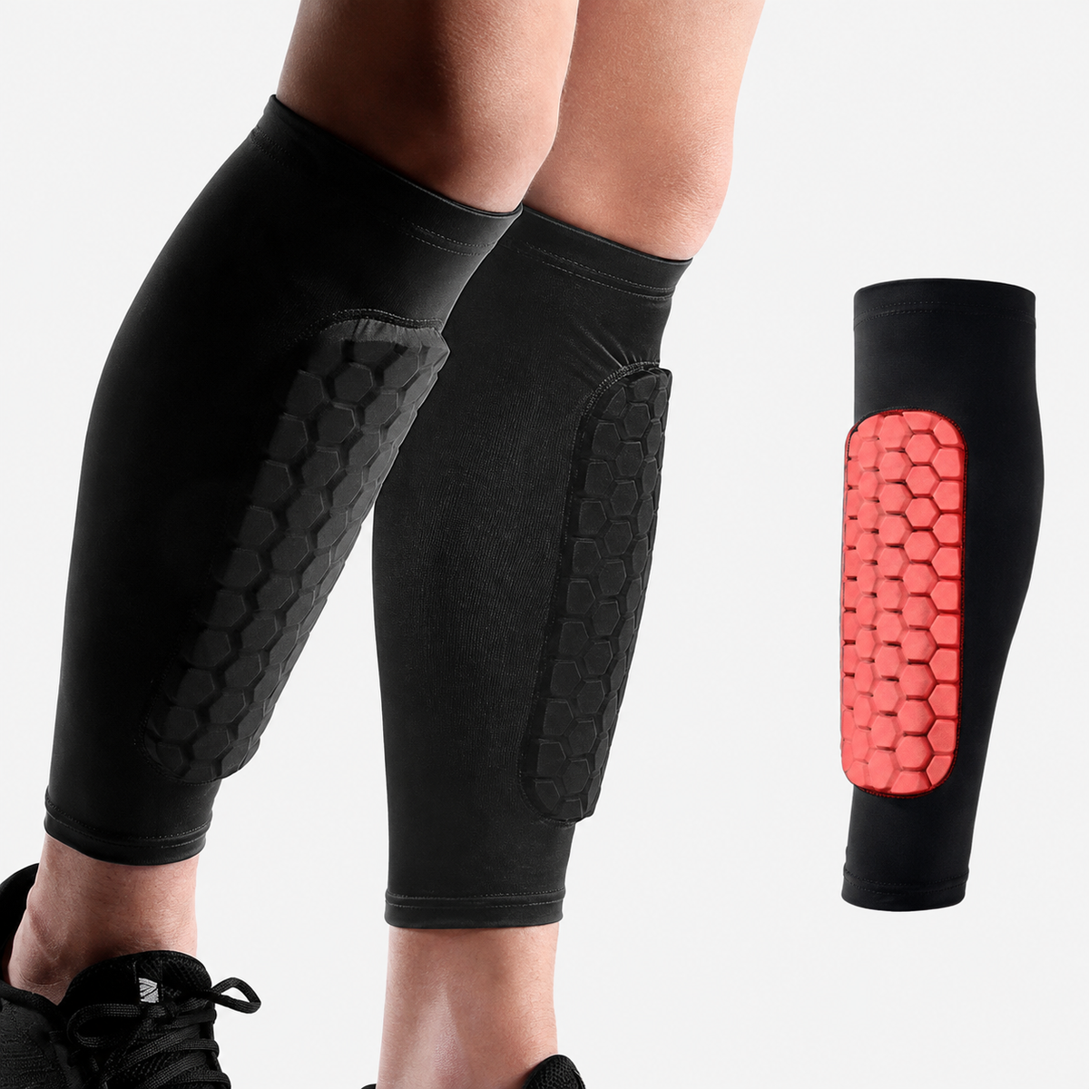 Honeycomb Compression Soccer Shin Guards (1 Pair)