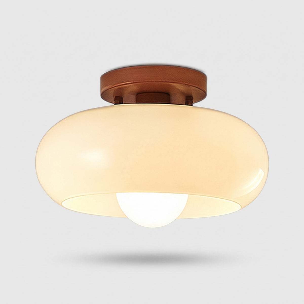 Modern Bauhaus Ceiling Light – Sculptural Glass Dome