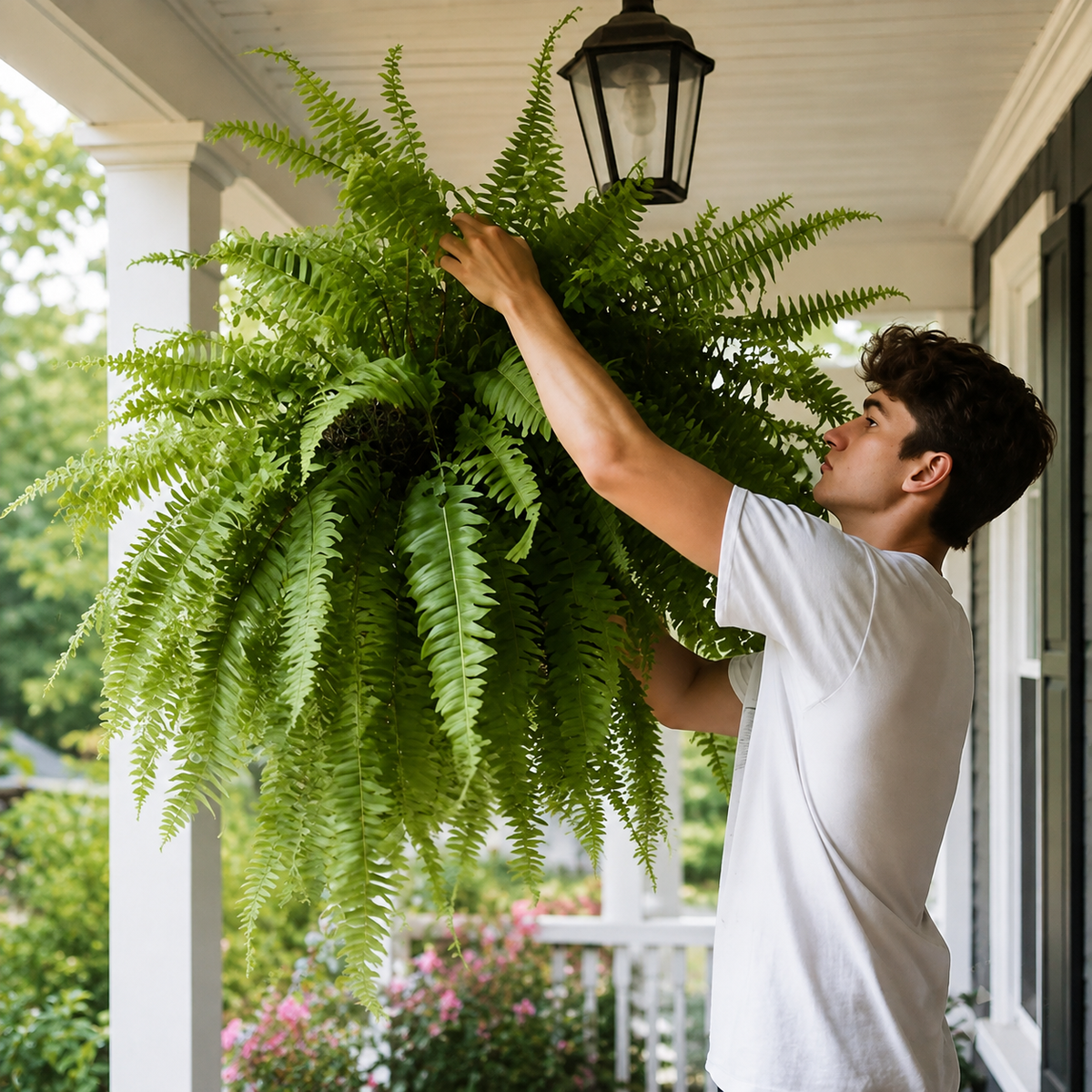 UV-Resistant Lifelike Artificial Boston Fern