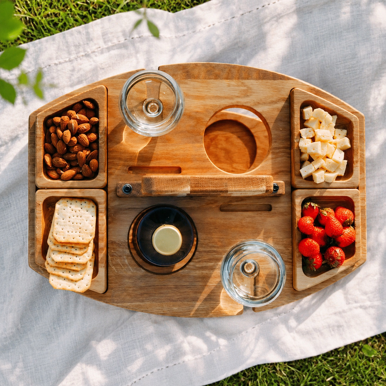 Portable Wooden Mini Picnic Table