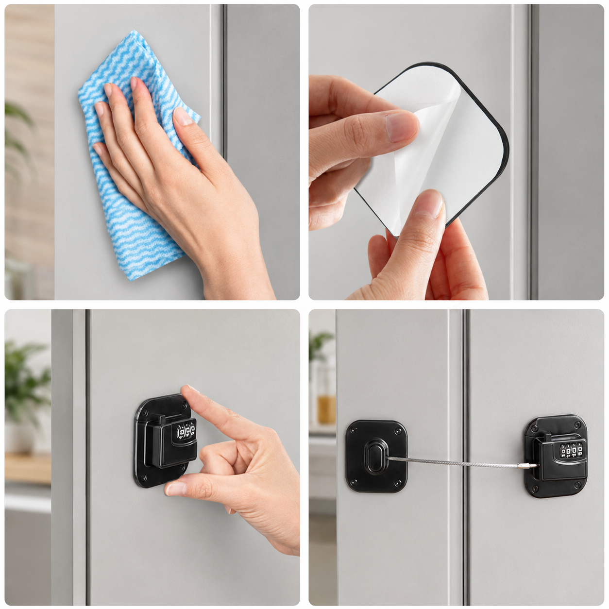 Safety Locks for Refrigerators, Cabinets & Drawers (2-Pack)