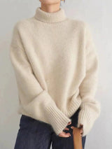 Women's Cashmere Sweater with Turtleneck Collar