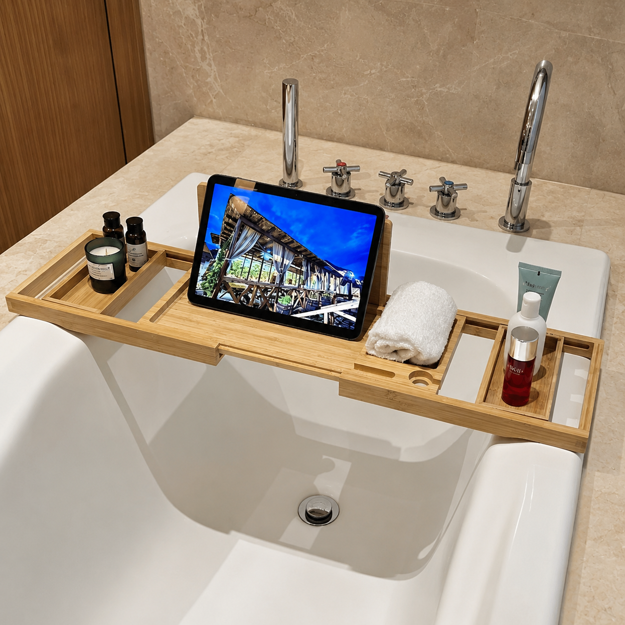 Adjustable Wooden Bath Tray
