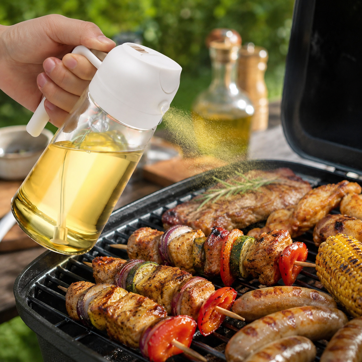 2 Pack Oil Dispenser and Sprayer Bottle for Kitchen