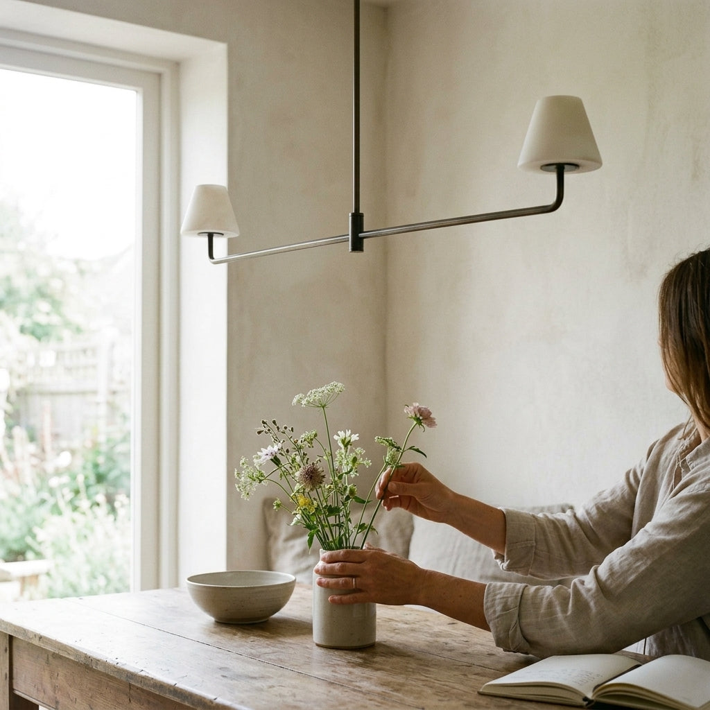 Alba Pendant Lamp in Alabaster and Bronze