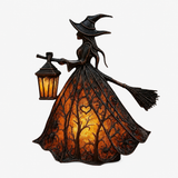 Witch-Shaped LED Halloween Accent Lamp