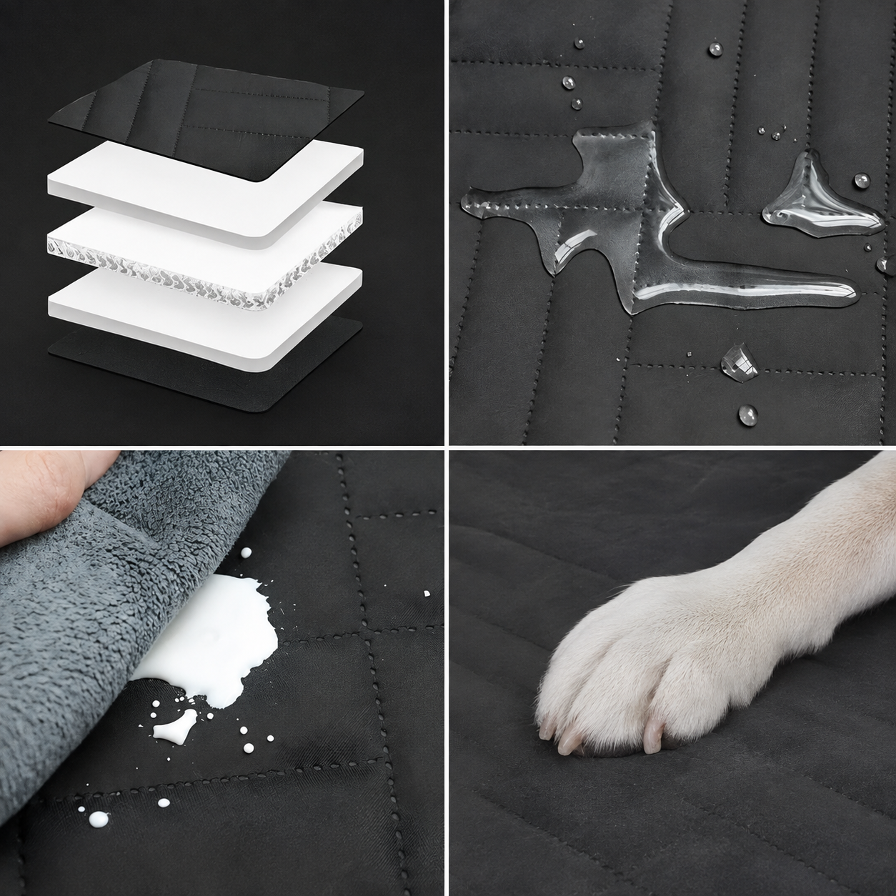 Pets & Supplies : Waterproof Black Car Seat Cover for Dogs - Universal, Extendable, Non-Slip, Full Protection in van Vandaliamo